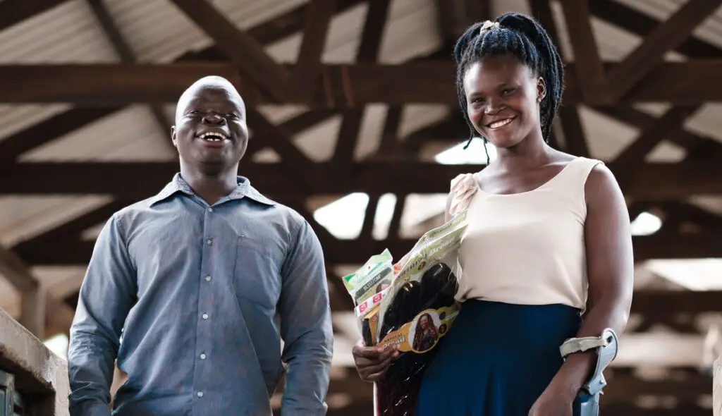 Monica and Simon, a Disability Inclusion Facilitator with Light for the World